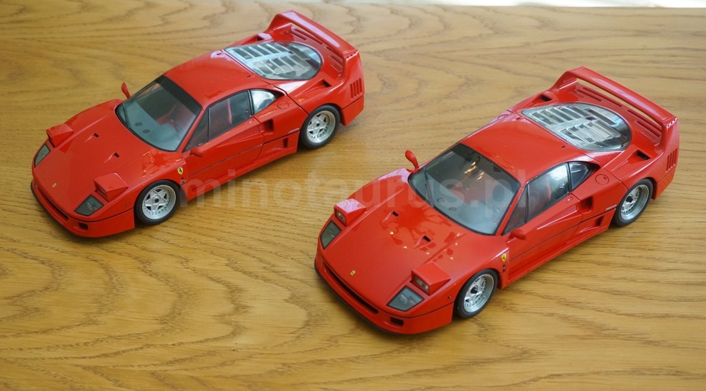 1987 Ferrari F40 1:18 Kyosho Hi-end, Kyosho comparison – Minotaurus